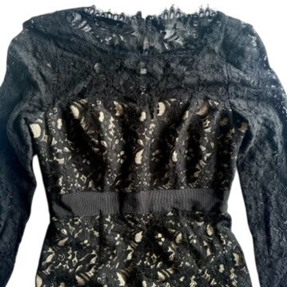 Nue By Shani Black & Nude Lace Cocktail Dress w/ Built-in Shapewear Size 4 NWT - Picture 3 of 12